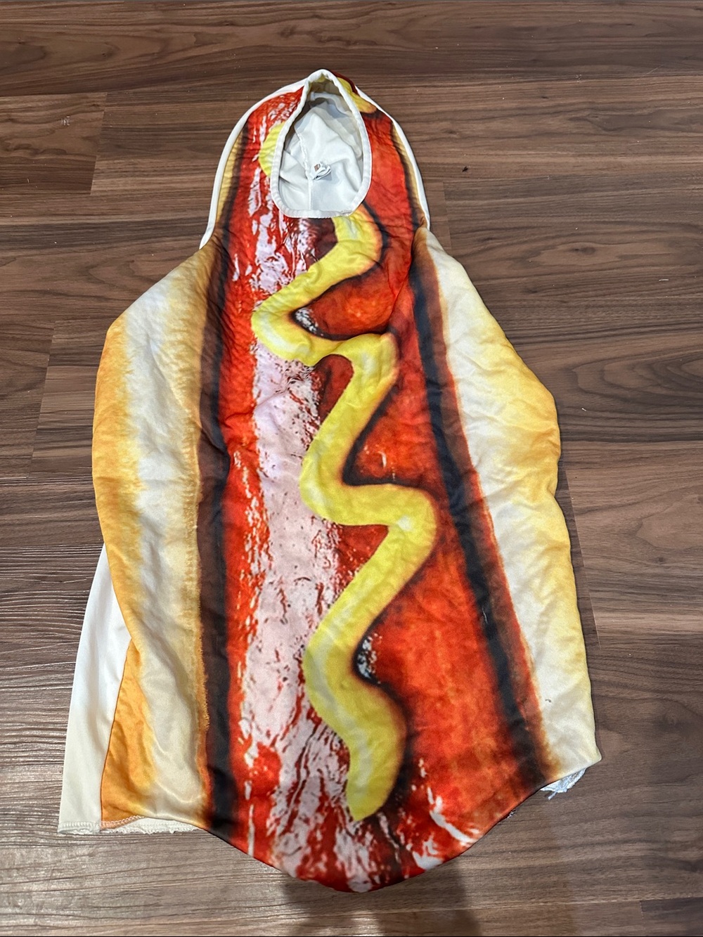 Spooktacular Hot Dog Hooded kids costume Yellow & Red unisex costume size small